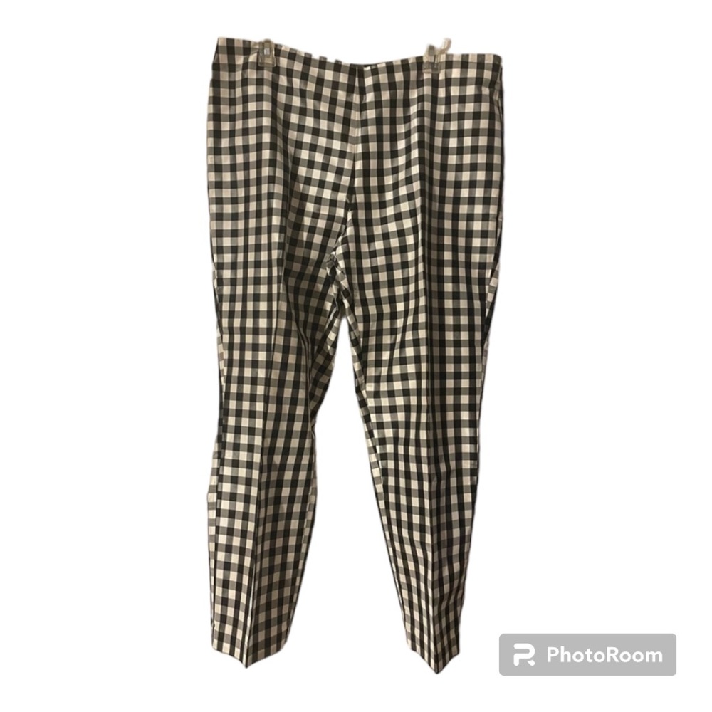 Lauren Ralph Lauren Black and White Gingham Cropped Pants - Picture 2 of 5